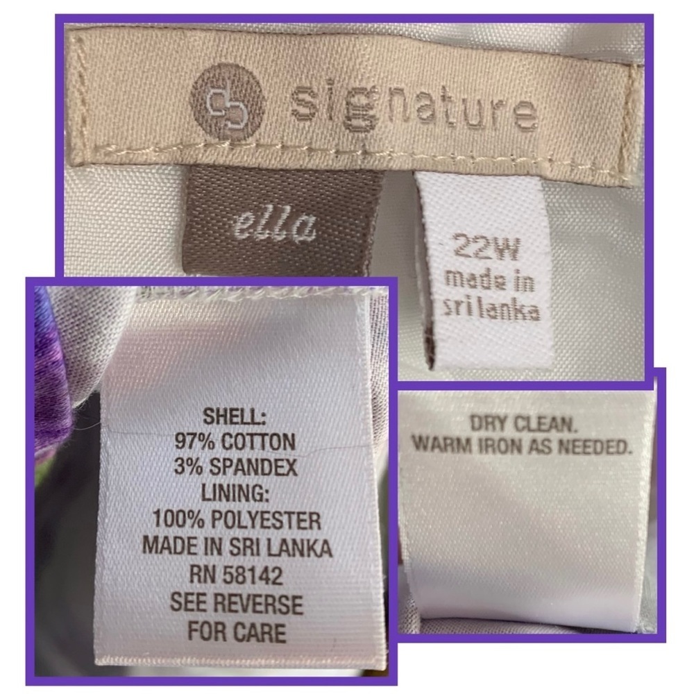 Signature Ella Watercolor Empire Waist Dress, [Sz 22W] - Picture 6 of 11